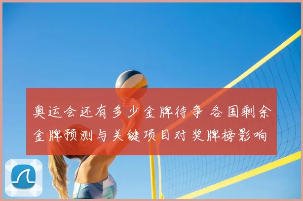 奥运会还有多少金牌待争 各国剩余金牌预测与关键项目对奖牌榜影响解读